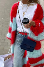 R&B | übergroße Strickjacke mit Streifen
