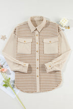 R&B | Hundezahn Muster Hemdjacke Baumwollmischung Trendy und Komfortabel