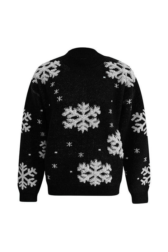 R&B | Rollkragen Weihnachtsdruck Strickpullover