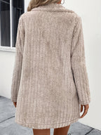 R&B | Doppelknopf-plüschjacke mit Reverskragen Polyester Weich und Warm