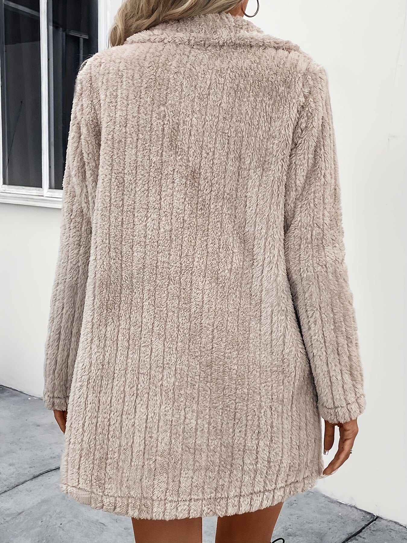 R&B | Doppelknopf-plüschjacke mit Reverskragen Polyester Weich und Warm