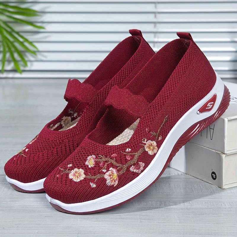 Orthopädische Florale Schwarze SlipOns R&B