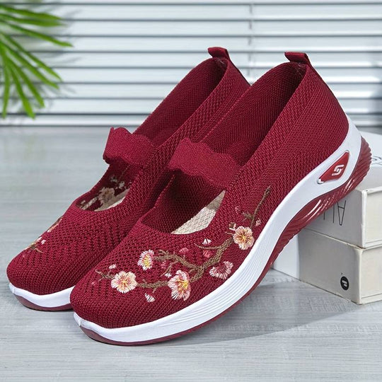 Orthopädische Florale Schwarze SlipOns R&B