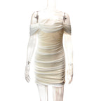 R&B | Schulterfreies Kleid mit einem Kragen