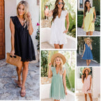 R&B | Jacquard-Kleid mit hohlem V-Ausschnitt aus Spitze