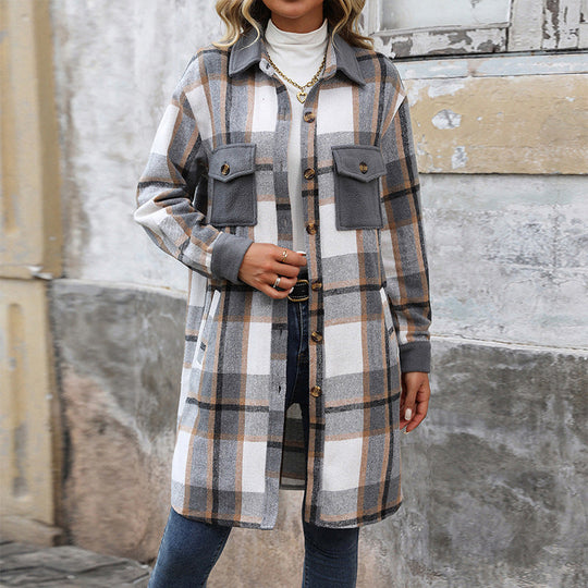 R&B | Karierter Lange Hemdjacke