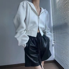 R&B | Cropped Zip-Up Hoodie