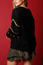 R&B | Weihnachtsbaum Pailletten Langarm Lockeres Sweatshirt