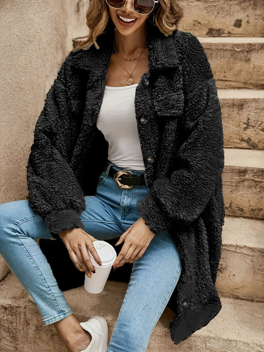 R&B | Lange Jacke Im Sherpa-stil Polyester Warm und Stilvoll