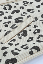 R&B | Double Take Leopard Print Pocketed Cord-Jacke
