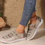 Emily Ethnischer Stil Bedruckte Leinenschuhe für Frauen R&B