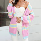 R&B | Cardigan mit Streifen Weiche Strickware Lässiger und Farblicher Look
