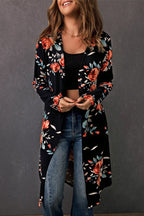 R&B | Bedruckter Offene Front Langarm Cardigan