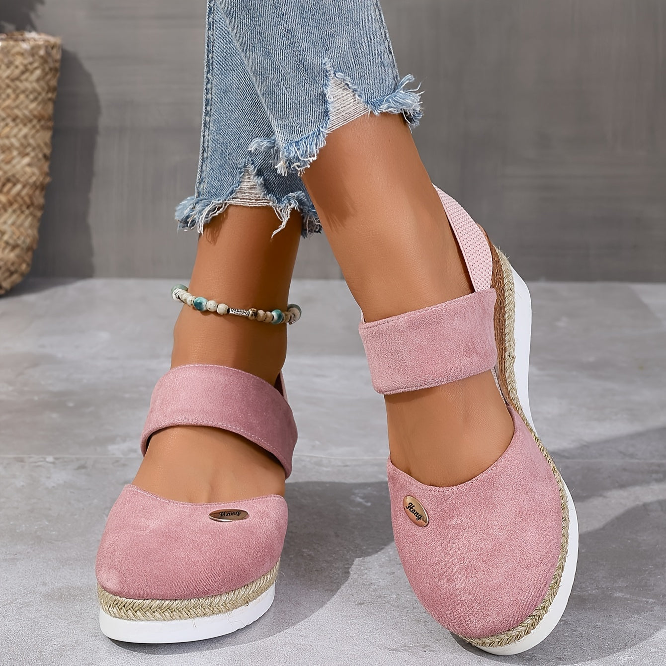 R&B | Damen Sandalen Auf Plattform: Rutschfest, Geschlossene Zehe, Elastischer Riemen