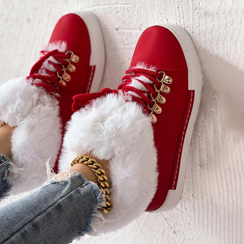 Warme Plüsch Plattform Stiefeletten R&B