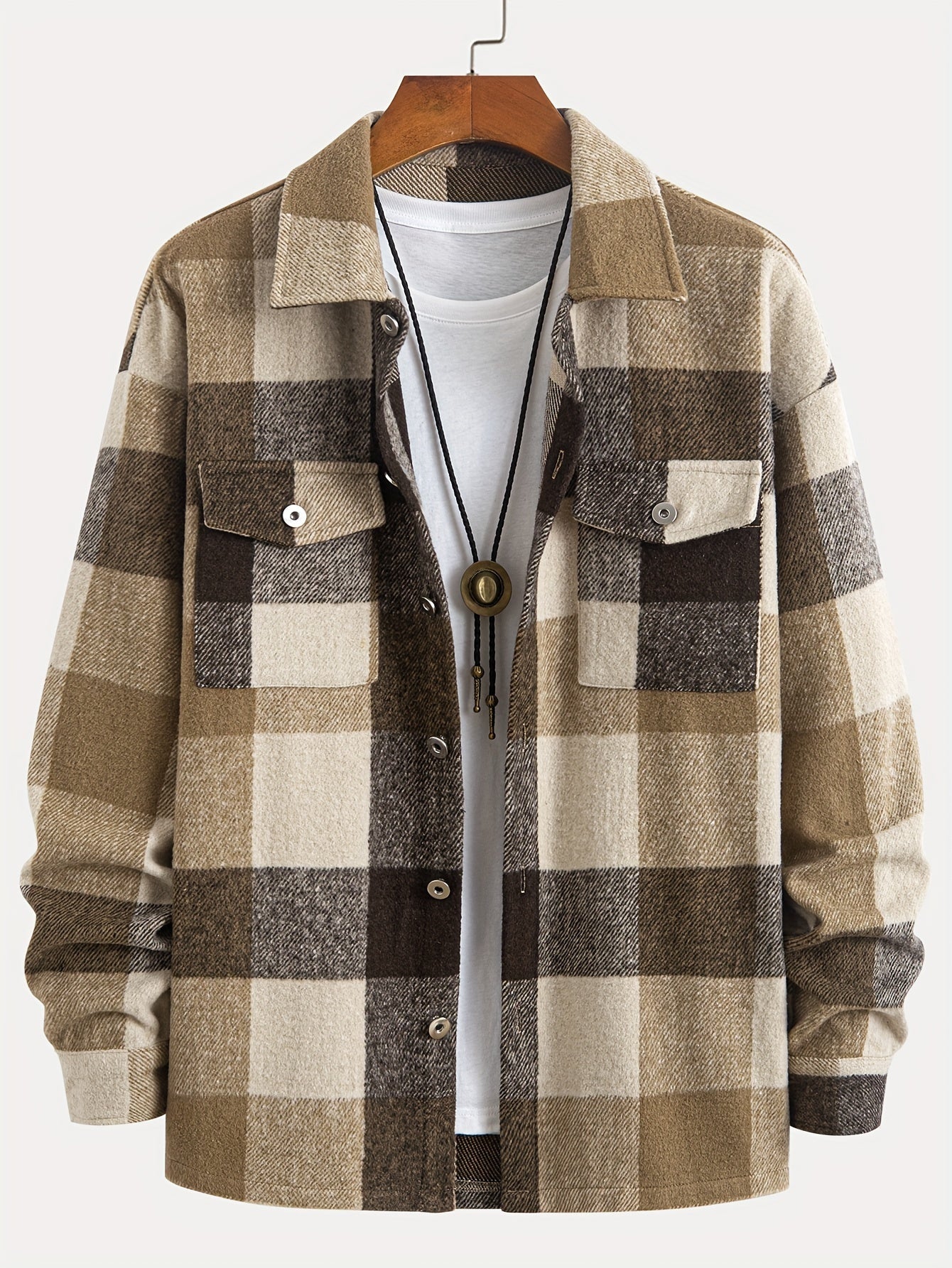 R&B | Karierter Hemdjacke Baumwolle Lässig und Trendy