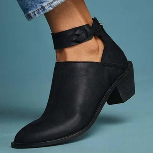 Sandale en cuir confortable avec talon R&B