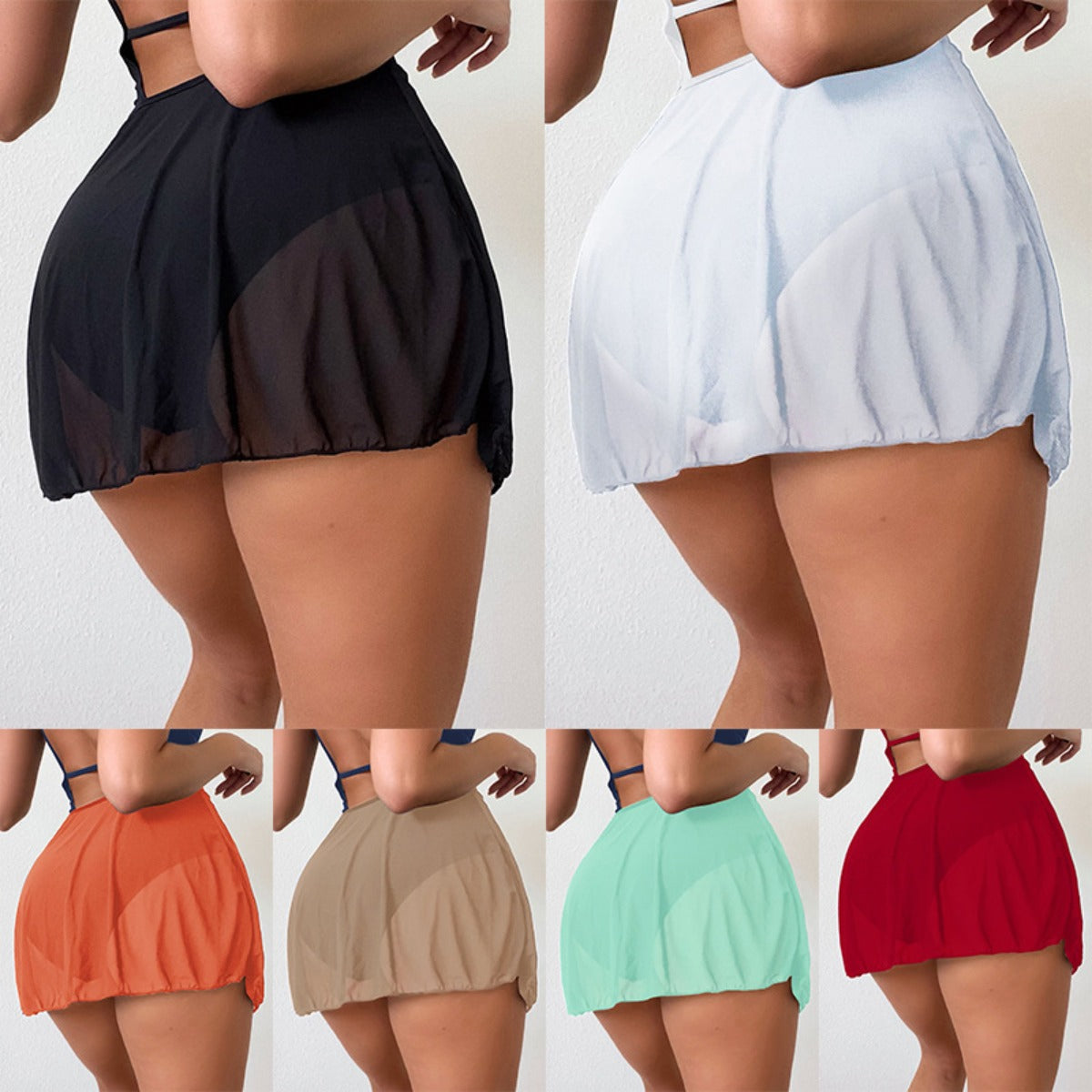 R&B | Schwimmrock aus Mesh mit hoher Taille