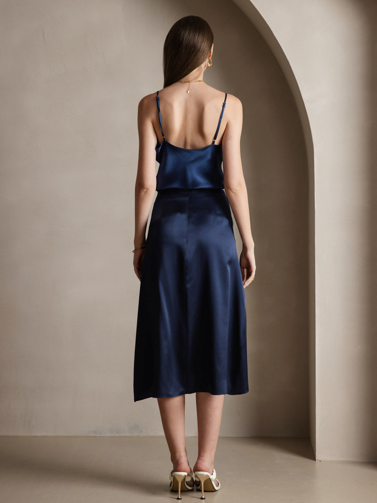R&B | V-Ausschnitt Reine Seide Spaghettiträger Camisole Top