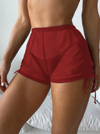 R&B | Badehose mit hoher Taille und Kordelzug aus Mesh
