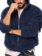 R&B Teddyjacke mit Reißverschluss für Männer