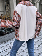 R&B | Karierte Kragenhals Fall-Schulter Jacke