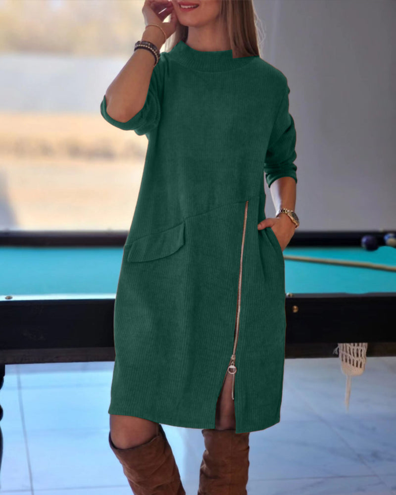 R&B | Langärmeliges Kleid mit Reissverschluss