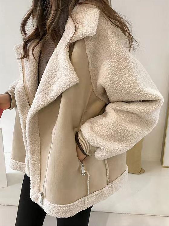 R&B | Oversized Veganes Wildlederjacke mit Reverskragen