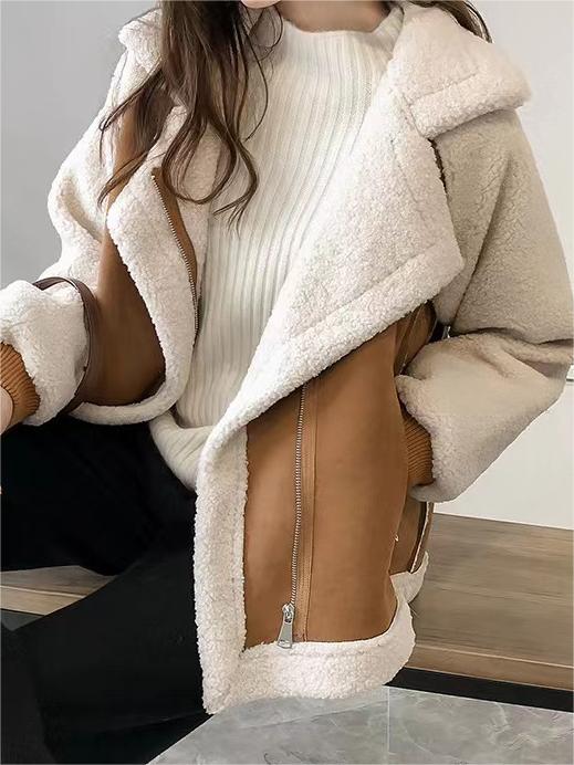 R&B | Oversized Veganes Wildlederjacke mit Reverskragen