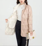 R&B | Mock-Snap-Button Gesteppte Pufferjacke