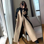 R&B | Stilvolle Damen Woll Patchwork Trenchmantel