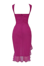 R&B | Mistress Rocks Magenta Midi-Kleid mit Rüschen
