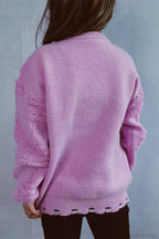 R&B | Weihnachten 3D Baum Perle Solid Flocked Pullover