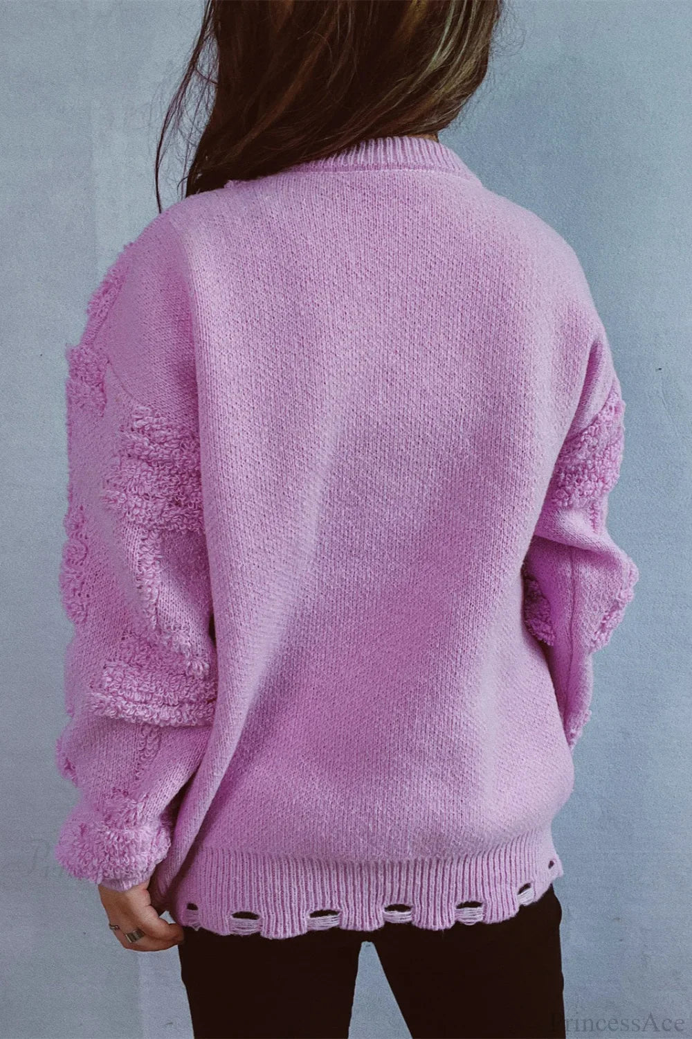 R&B | Weihnachten 3D Baum Perle Solid Flocked Pullover