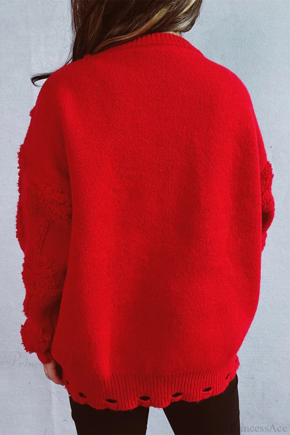 R&B | Weihnachten 3D Baum Perle Solid Flocked Pullover