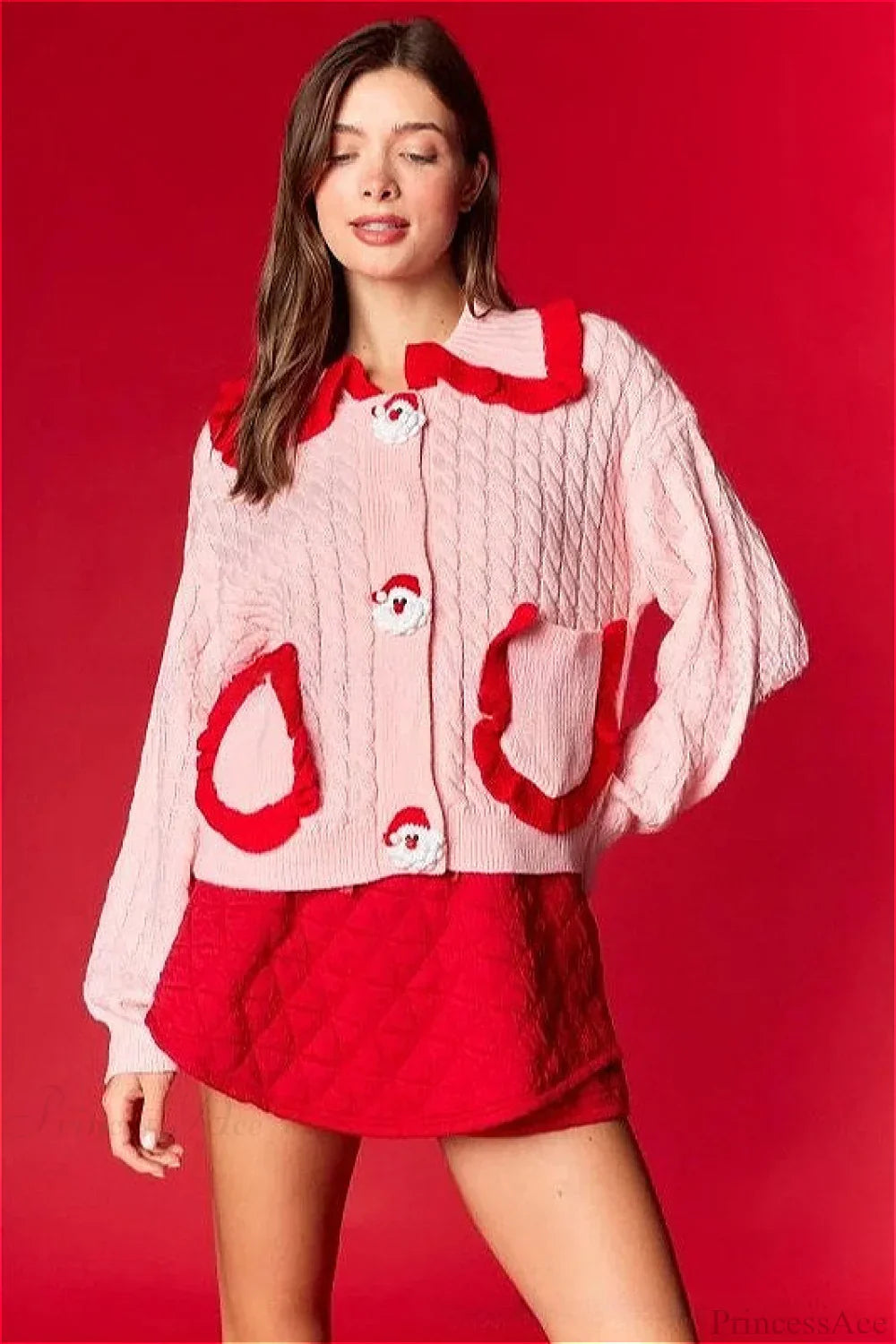 R&B | Weihnachten Süße Puppenkragen Rüsche Freizeitpullover