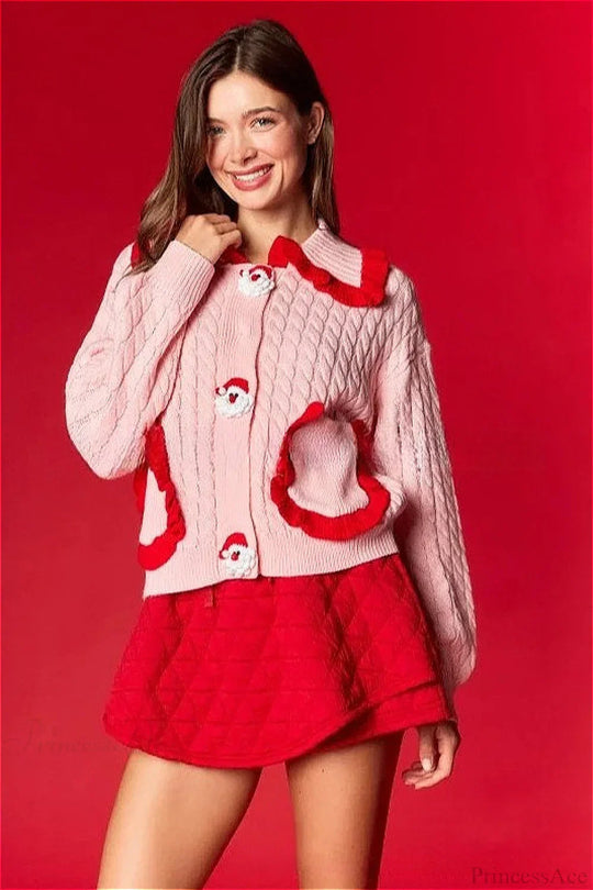 R&B | Weihnachten Süße Puppenkragen Rüsche Freizeitpullover
