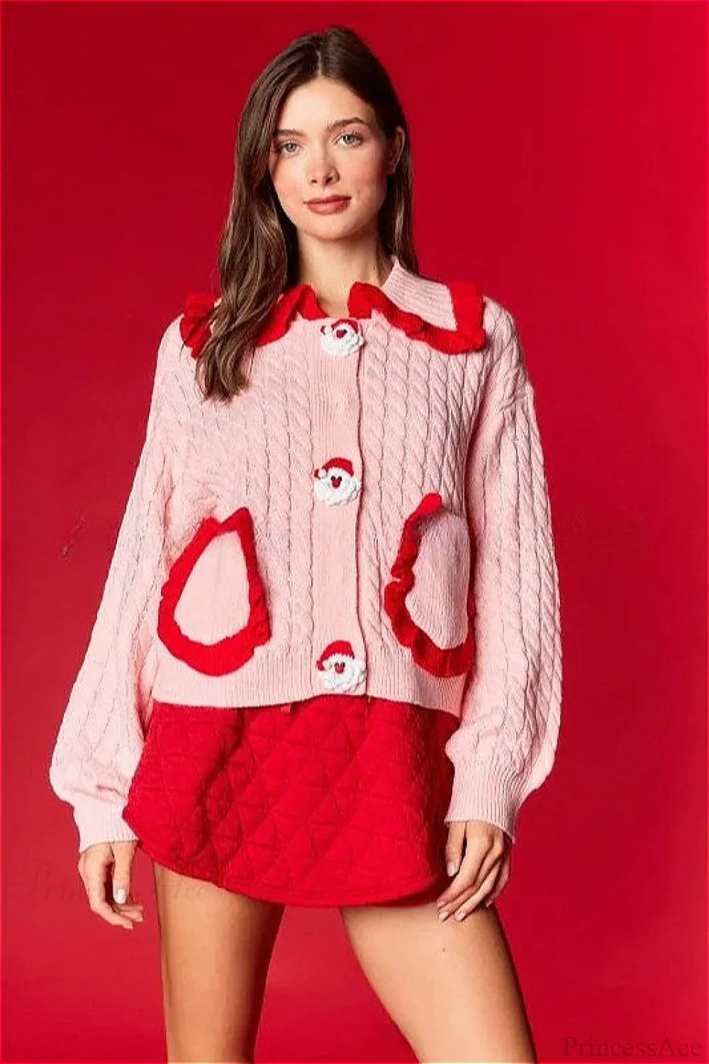 R&B | Weihnachten Süße Puppenkragen Rüsche Freizeitpullover
