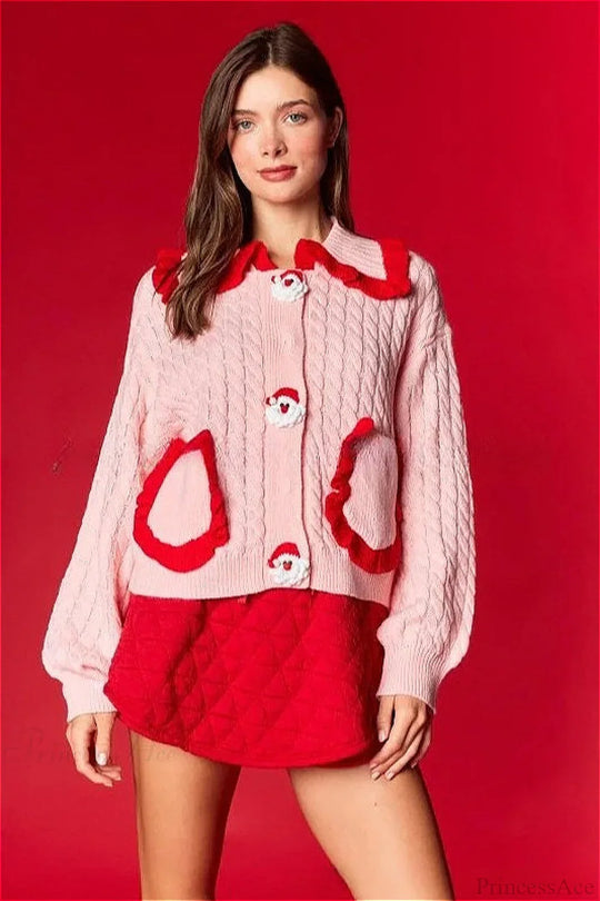 R&B | Weihnachten Süße Puppenkragen Rüsche Freizeitpullover