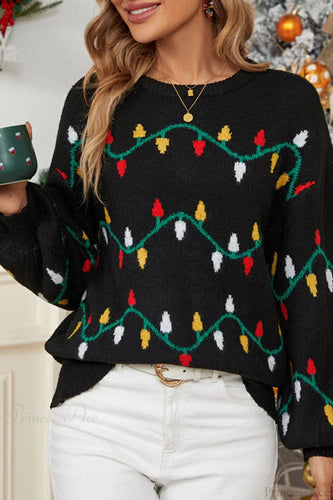 R&B | Weihnachtslicht Süßer lockerer Pullover Strickpullover