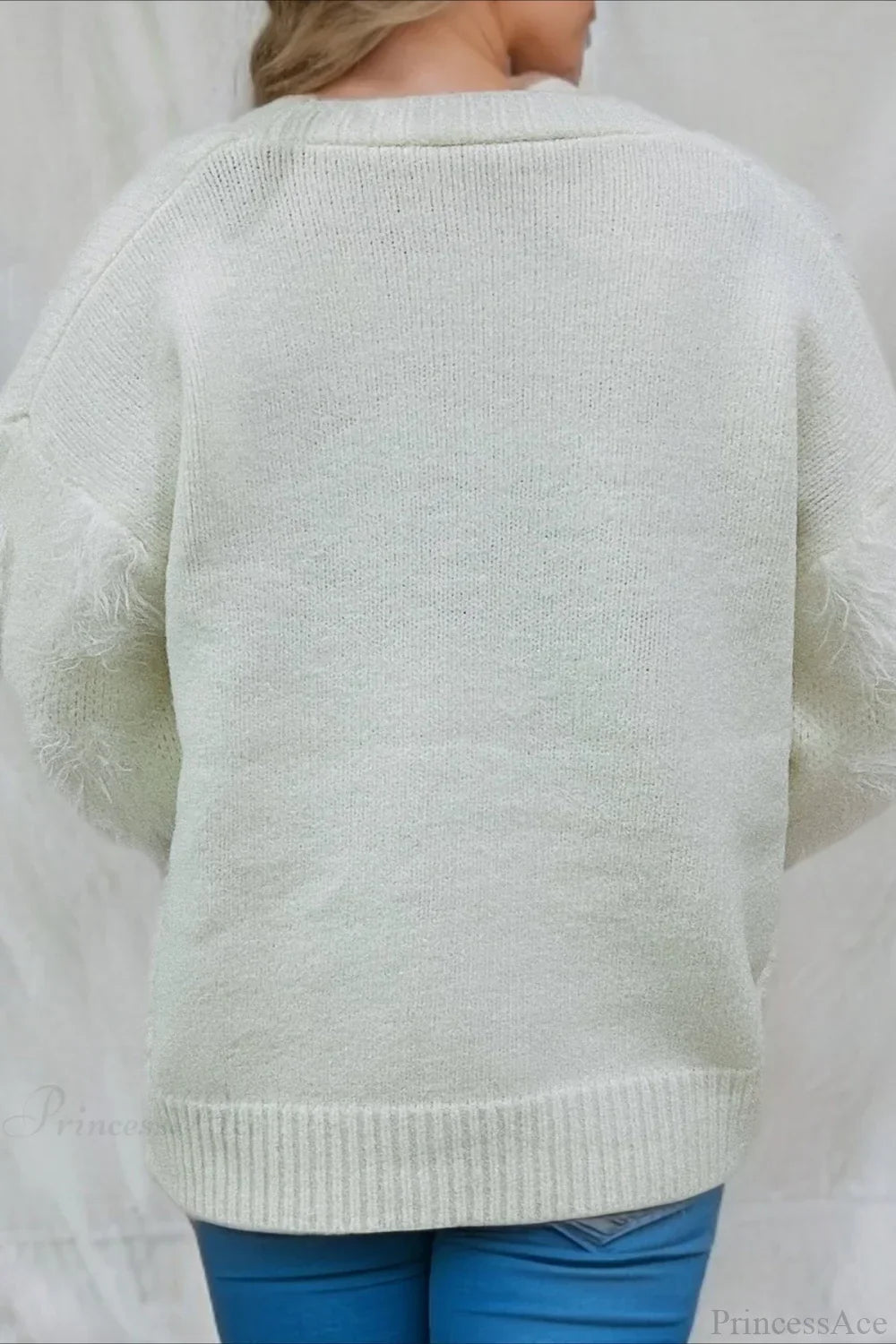 R&B | Weihnachten Mink Fleece 3D Trim Einreiher Cardigan Sweater