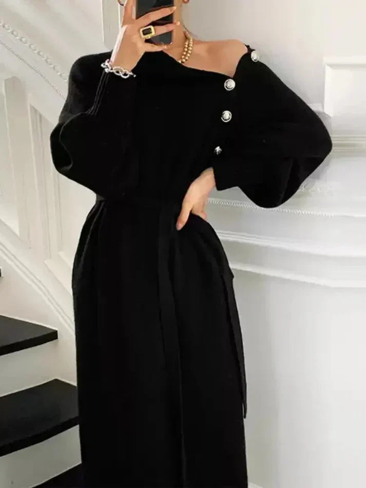 R&B | Bequemes Damen Sweatkleid mit Gürtel