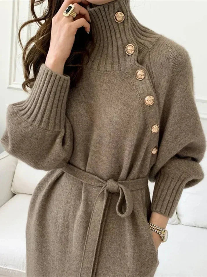 R&B | Bequemes Damen Sweatkleid mit Gürtel