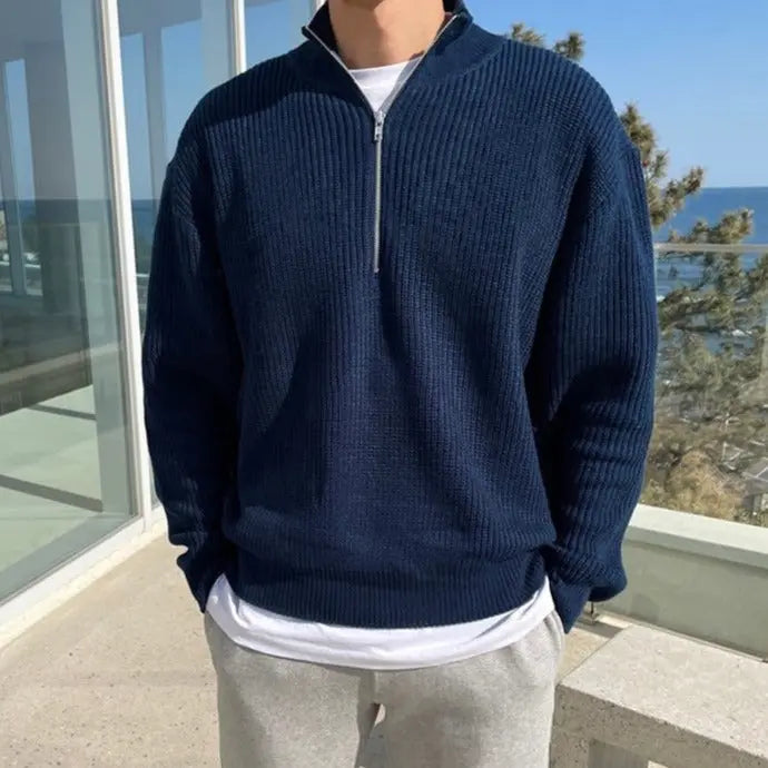 R&B | Klassischer Halbzip Herrenpullover