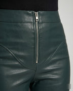 Damen High-Waist Kunstlederhose mit weitem Bein