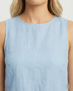 Damen Freizeitkleid Leinen A-Linie