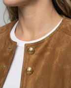 Damen Wildlederjacke mit goldenen Knöpfen