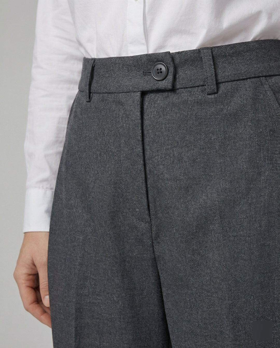 Damen Weite Anzughose High Waist mit eleganten Falten