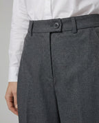 Damen Weite Anzughose High Waist mit eleganten Falten