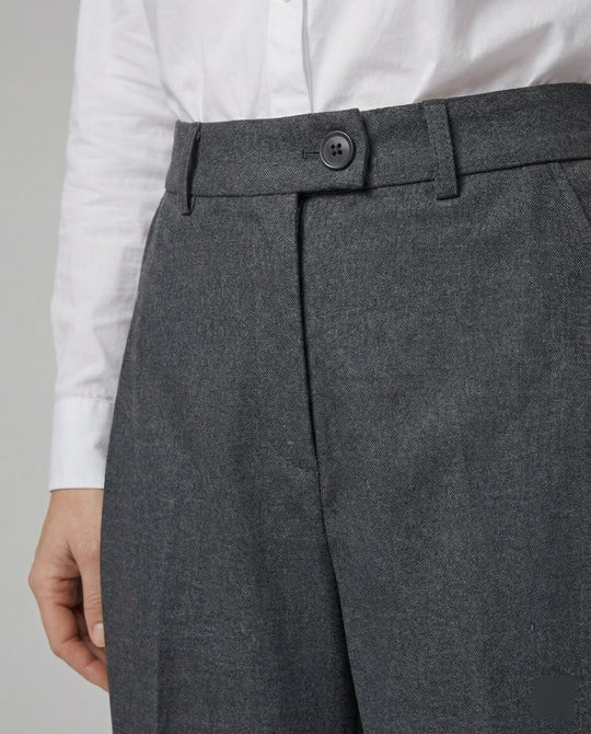 Damen Weite Anzughose High Waist mit eleganten Falten